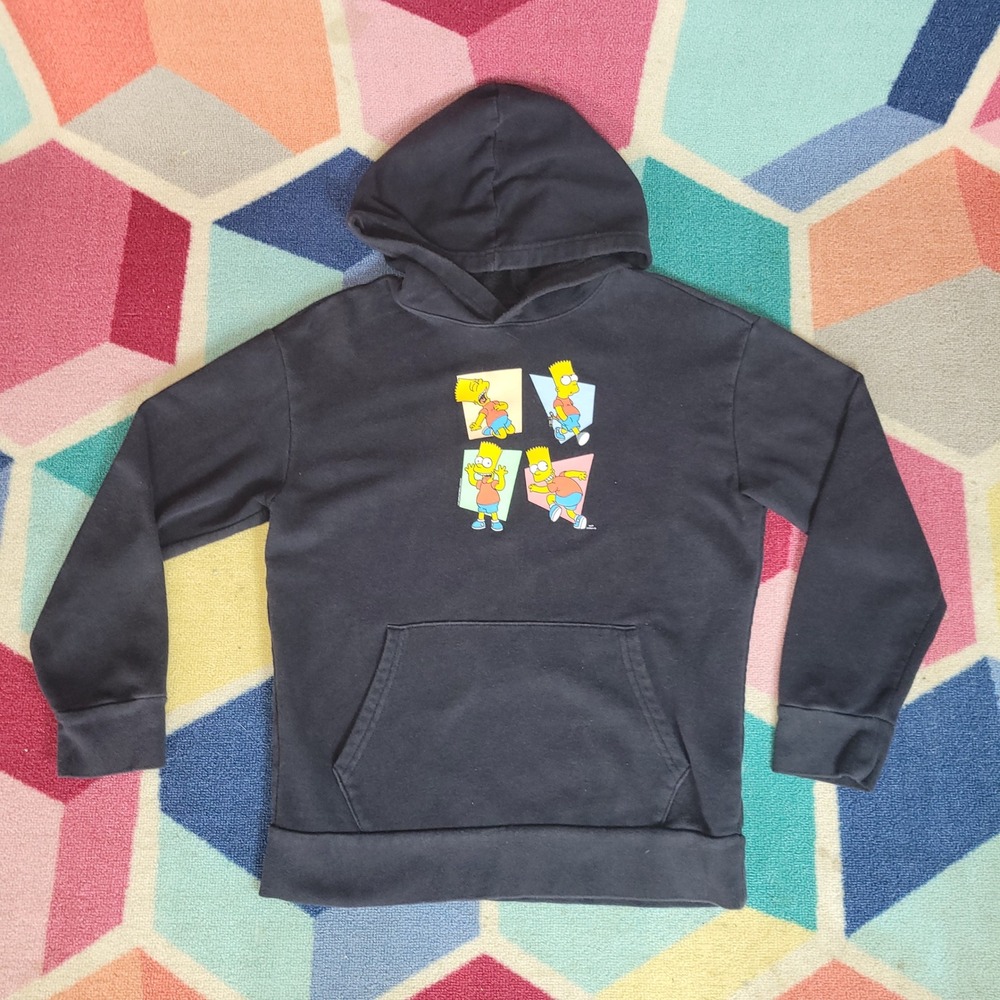 Old‎ Navy Boys Simpsons Bart Graphic Hoodie Black XL 14 16